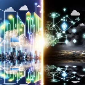 DALL·E-2024-03-27-12.46.28-A-visually-striking-and-thought-provoking-image-that-encapsulates-the-dual-nature-of-artificial-intelligence-in-2024.-On-one-side-a-bright-futuristi