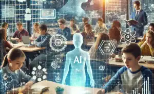 DALL·E 2024-07-31 14.45.59 - An image representing the idea that education is a fundamental pillar for economic and sustainable development of countries, with Artificial Intellige