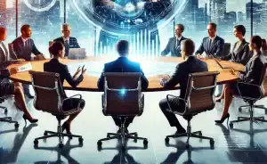 DALL·E 2024-08-26 09.27.04 - An image representing the modern role of a CIO (Chief Information Officer) in a dynamic business environment. The image should show a business leader