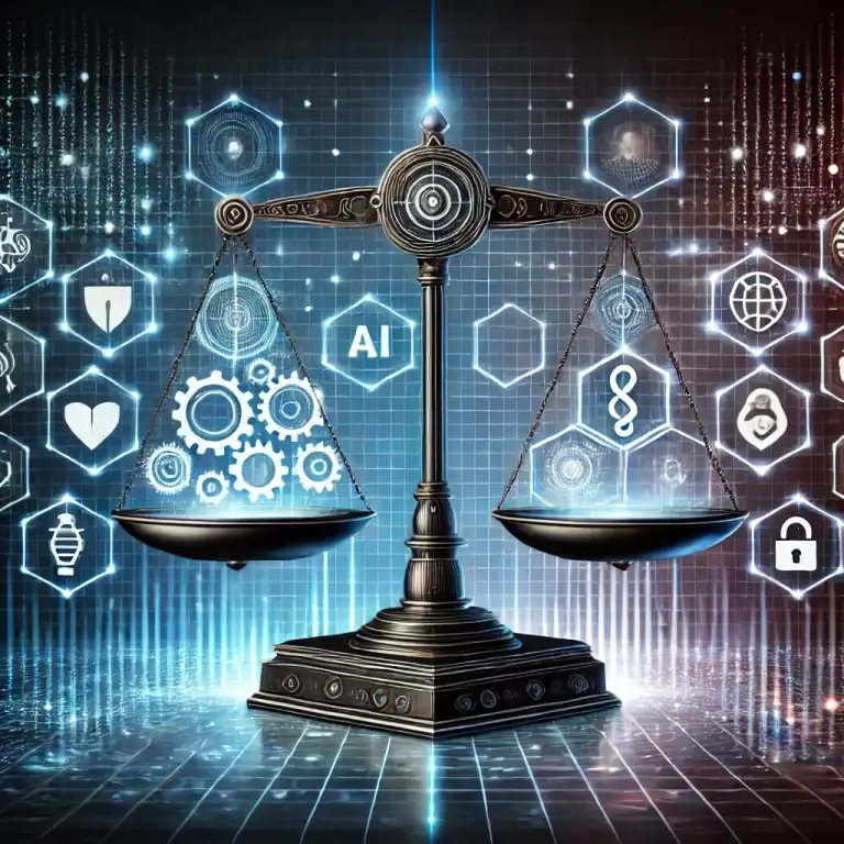 DALL·E 2024-11-29 15.09.44 - A sleek and professional image for a personal blog post on AI in the public sector, balancing innovation and privacy. The centerpiece is a futuristic