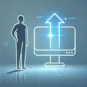 DALL·E 2024-12-03 15.02.59 - A minimalistic and modern image for a blog post titled 'The Future of IT Careers_ Adapt or Be Left Behind.' The design features a simple outline of a